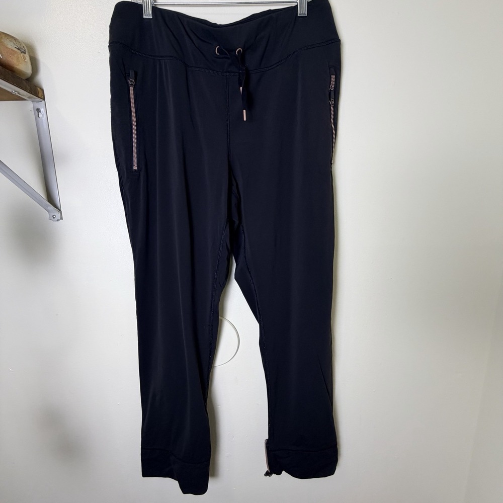 AVIA Pants, Women's XL Black Athletic Wear Pull On Pants Zipper Leg Gym Jogging